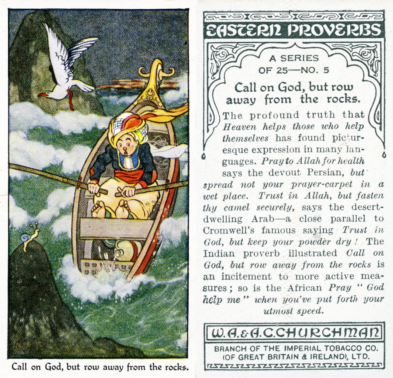 „Volej Boha, ale veslovej pryč od skal“, 1931 (viz také 498212) od René Bull