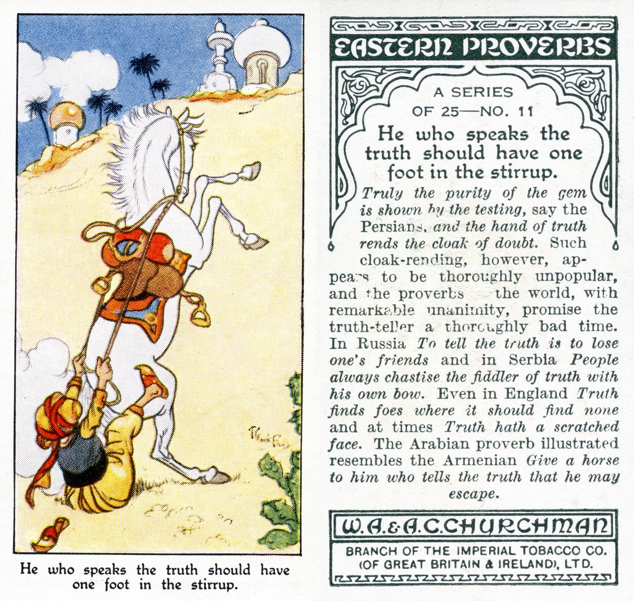"Kdo mluví pravdu, měl by být jednou nohou ve třmenu", 1931 (viz také 498188) od René Bull