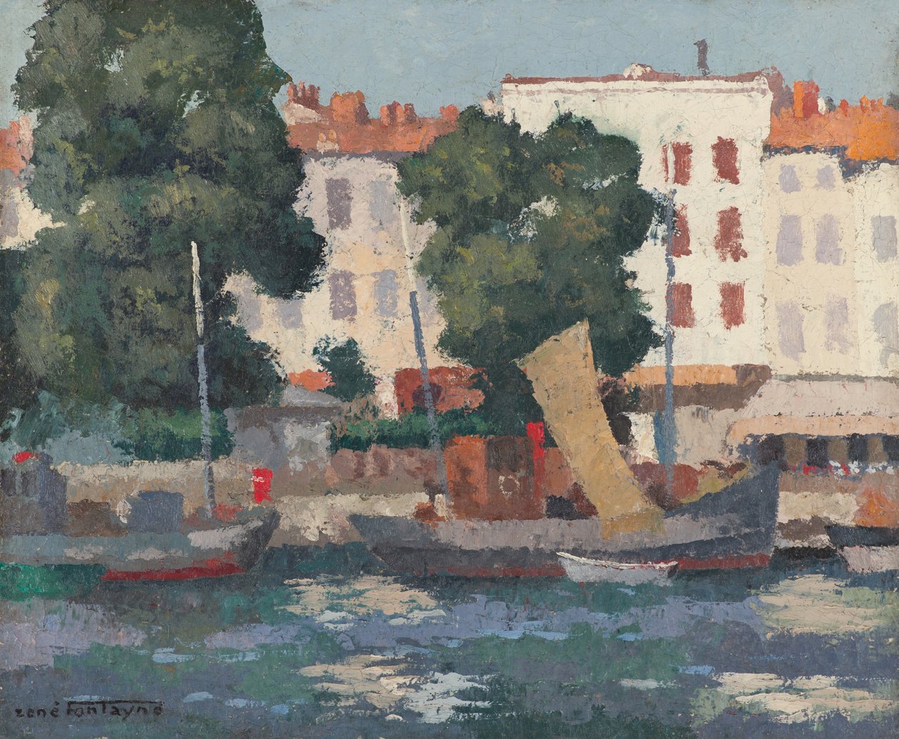 Le Quai des Dames (olej na hesianu) od René Fontayne