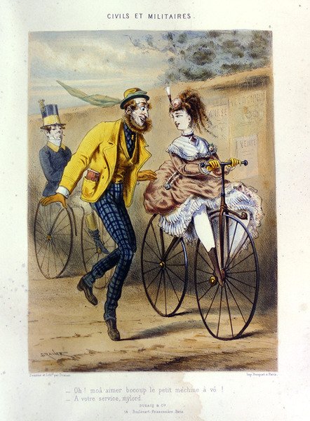A Draisienne (barevná rytina) od Renard Jules Draner