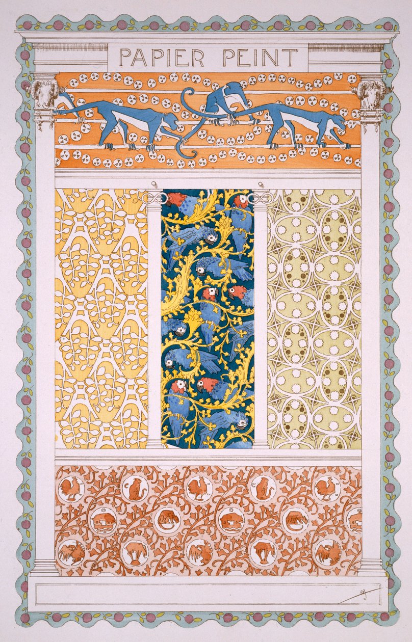 Designs for Wallpapers and Friezes, from Esquisses Decoratives od Rene Binet, vydané nakladatelstvím Librairie Centrale des Beauz-Arts, Paříž kolem roku 1895 od Rene Binet