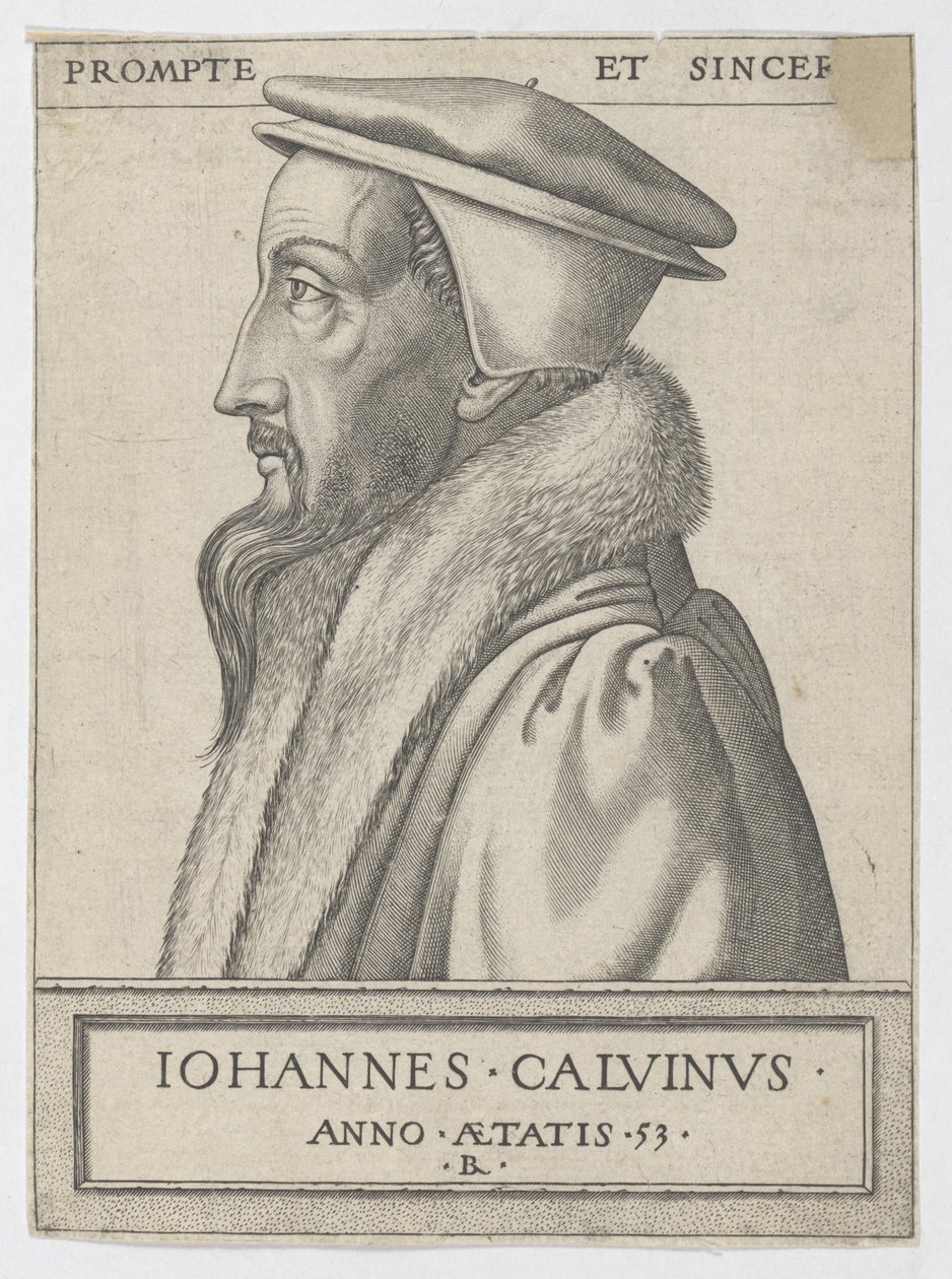 Jean Calvinové ve věku padesáti tří let od Rene Boyvin