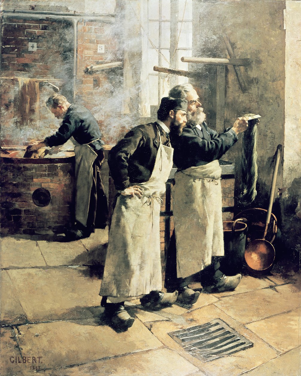 Barvířská dílna v Gobelínech, 19. století od Rene Joseph Gilbert