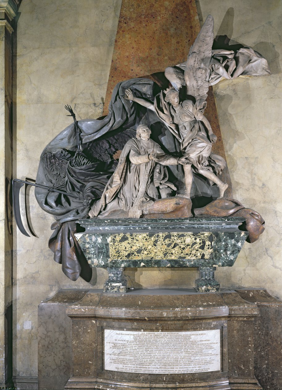 Hrob Jean Baptiste Joseph Languet de Gergy (1675-1750) dokončen v roce 1753, 1757 (mramor a dřevo) od Rene Michel Slodtz