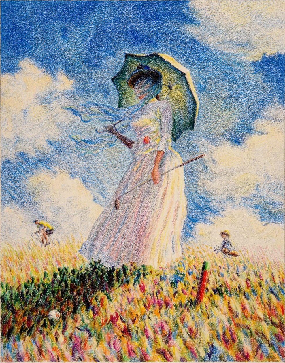 MONET-Golf, 2019, Kresba tužkou na papíře od Rene Boin