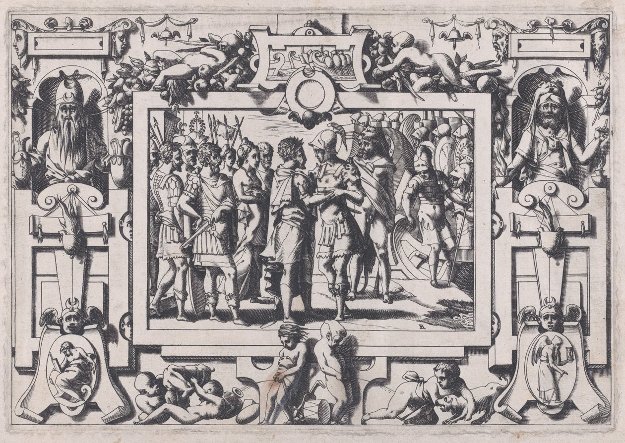 Jason přijíždí do Colchis Jason konečně dorazil do Colchis..., 1563. od Rene Boyvin