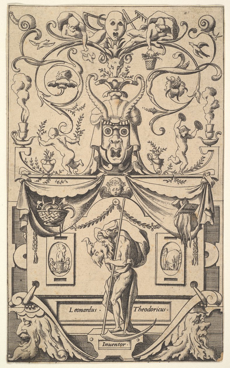 Panel s postavou Saturna, deska 1, ca. 1550-65. od Rene Boyvin