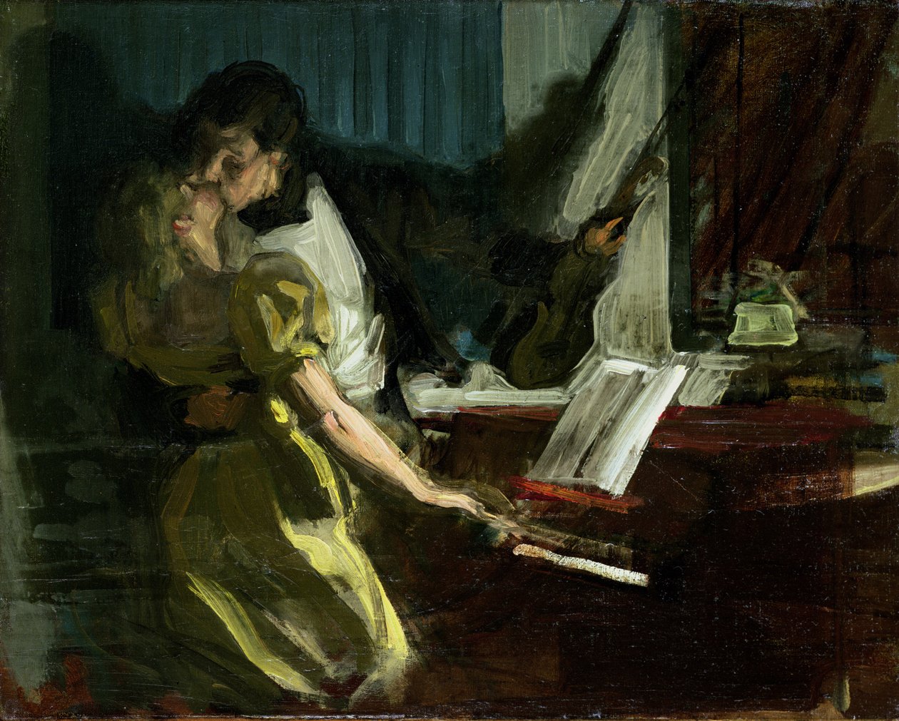 Studie pro „Kreutzerovu sonátu“, kolem roku 1901 (olej na plátně) od René François Xavier Prinet