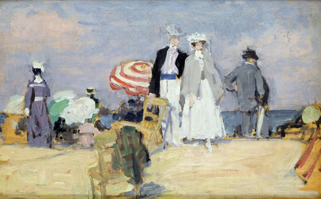 Pláž při přílivu (olej na plátně) od René François Xavier Prinet