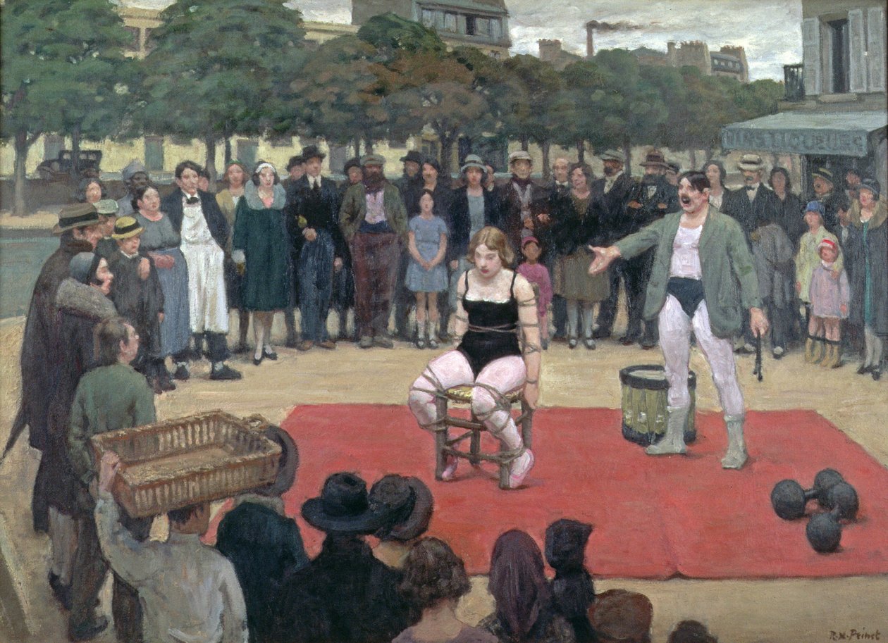 The Travelling Performers, kolem 1928-30 (olej na plátně) od René François Xavier Prinet