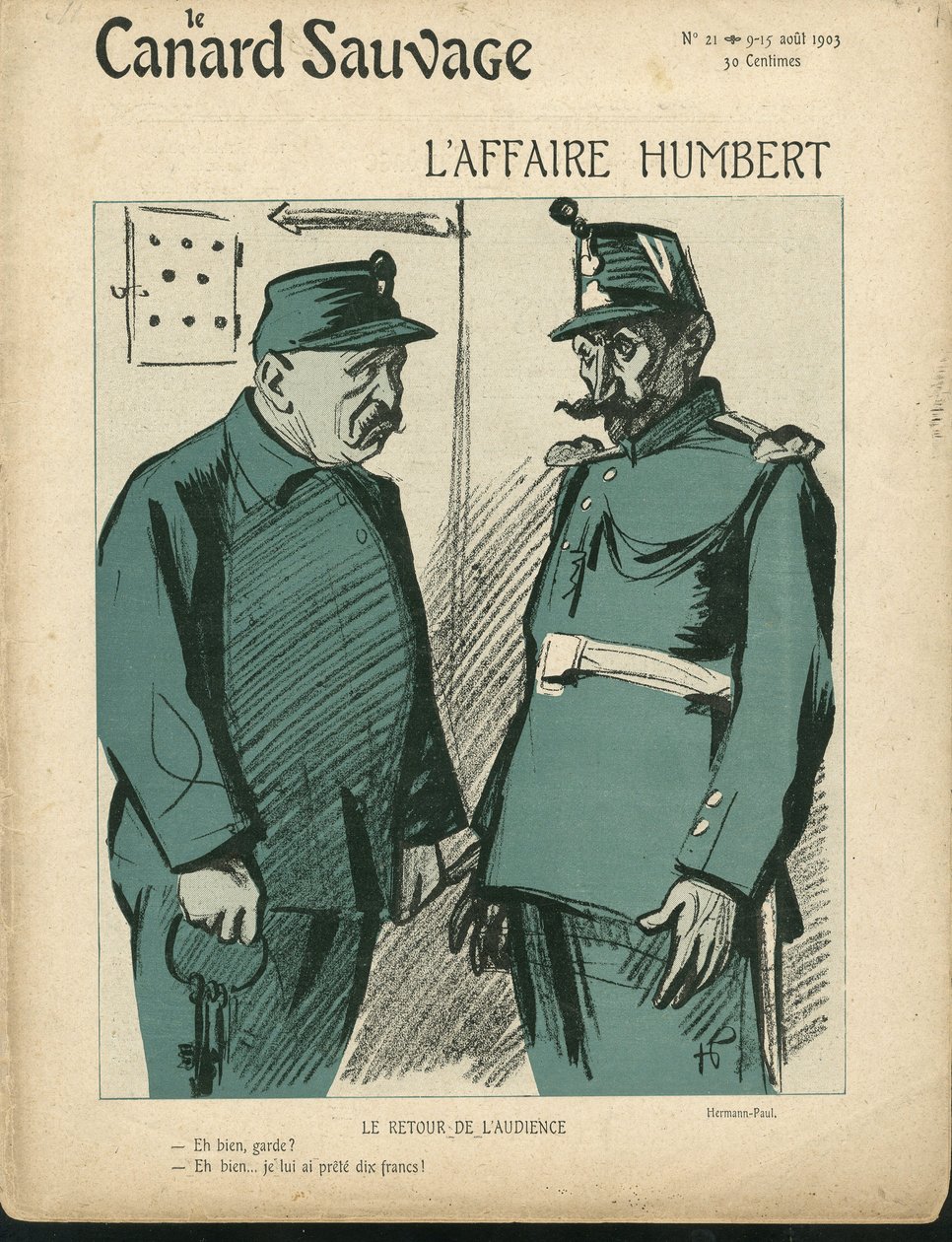 Ilustrace Hermann-Paul (1864-1940) pro obálku Le Canard Sauvage, č. 21 od Rene George Hermann Paul
