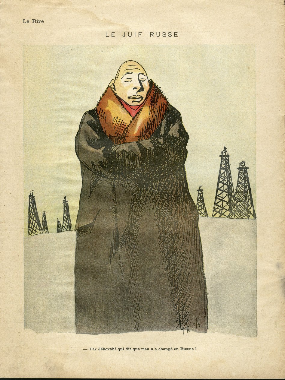 Ilustrace Hermann-Paul (1864-1940) v Le Lire, ca. 1935 – Ruský Žid – Antisemitismus, Petrole – Žid od Rene George Hermann Paul