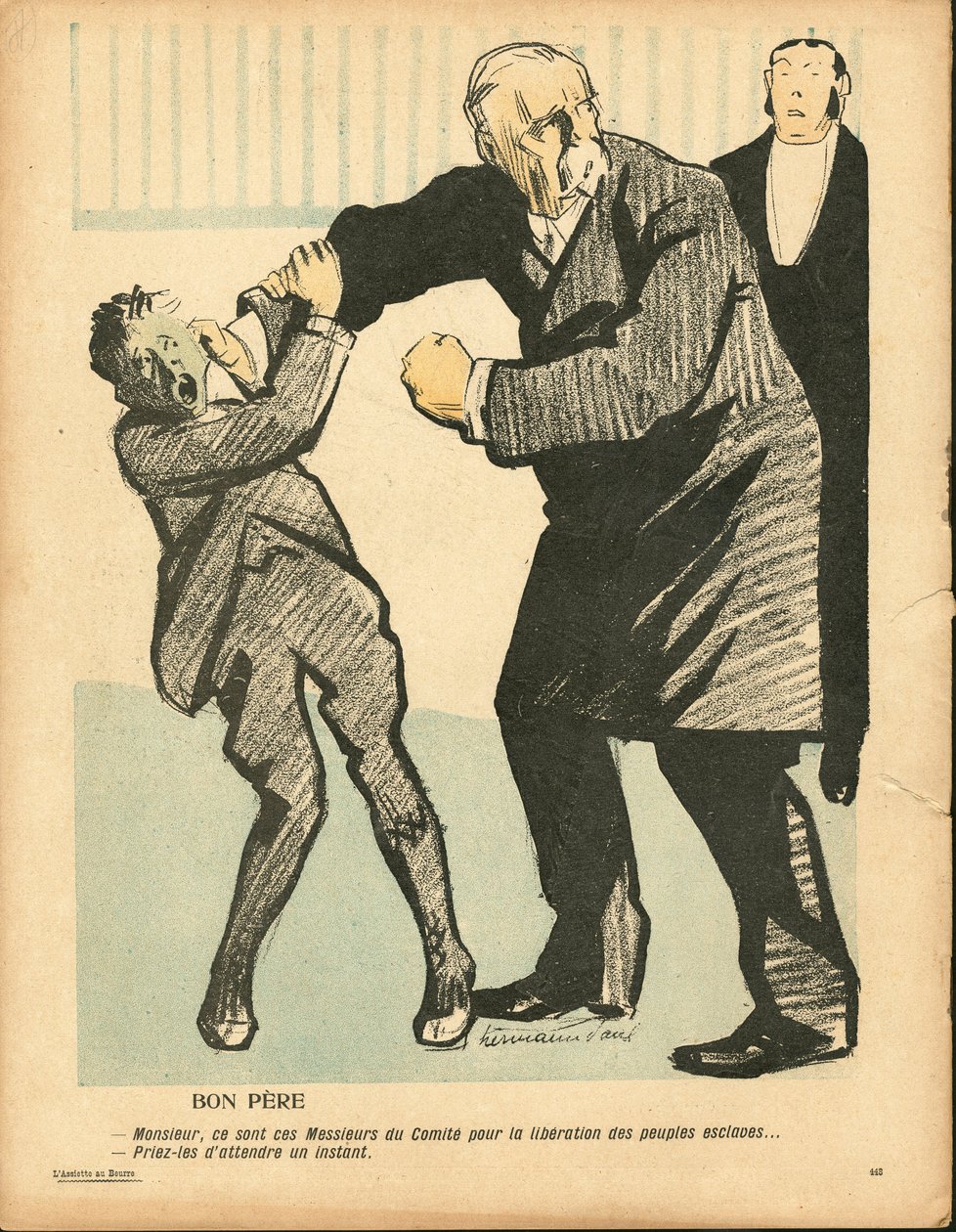 Máslový talíř, číslo 236, Satirický v barvách od Rene George Hermann Paul
