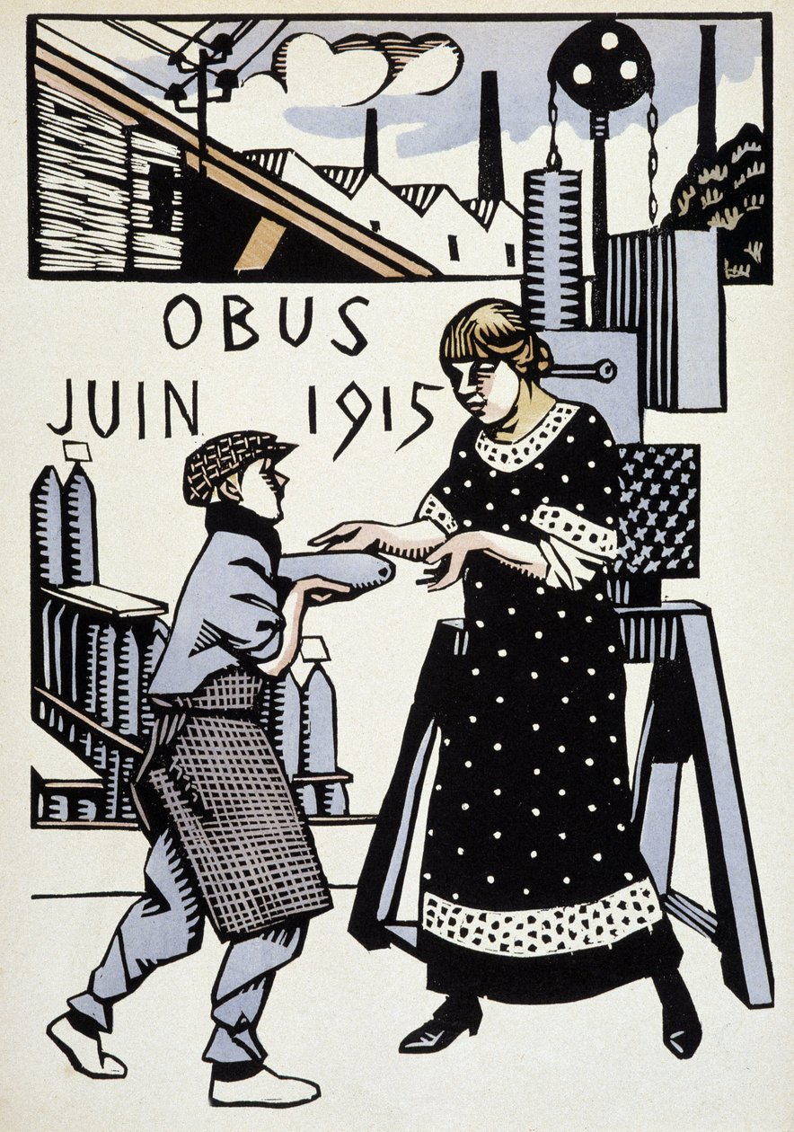 Červen 1915 - v „“Válečném kalendáři“, kresba Hermann-Paul, ed. 1916 od Rene George Hermann Paul