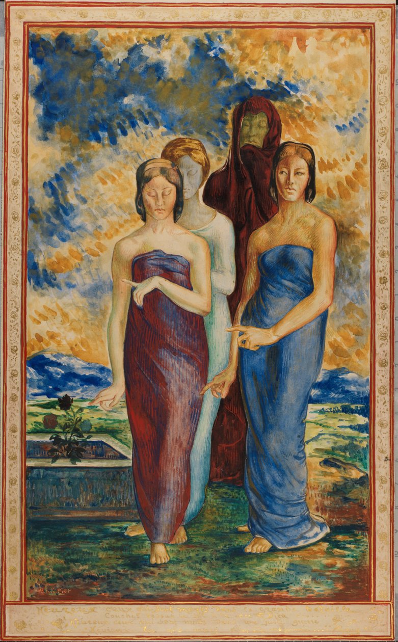 Alegorické figury (akvarel) od Rene Piot