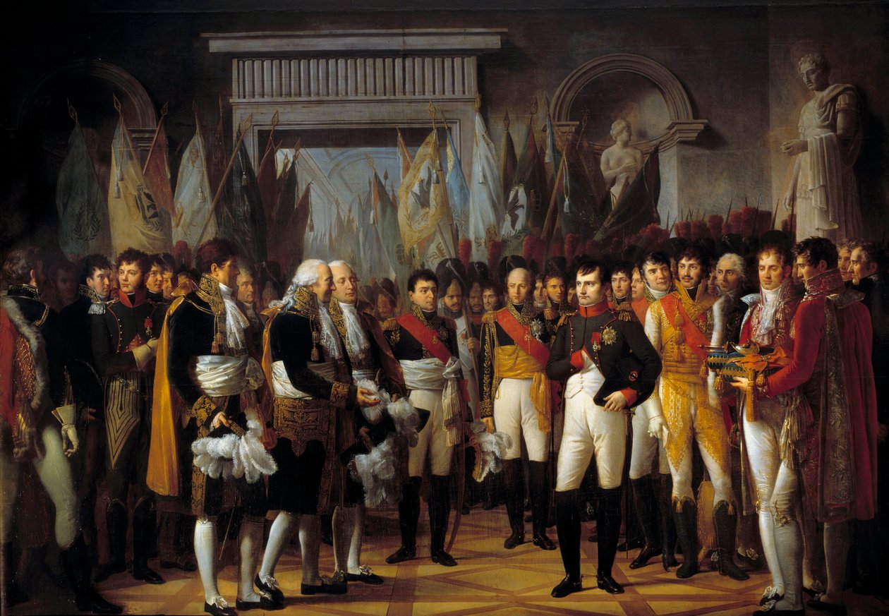 Napoleon I. (1769-1821) přijímá deputáty konzervativního senátu v královském paláci v Berlíně 19. 11. 1806 Obraz Rene Berthon (1776-1859) 1806 Ne. 3,93x5,02 m - Napoleon (1769-1821) přijímá poslance konzervativního senátu v Královské od Rene Theodore Berthon