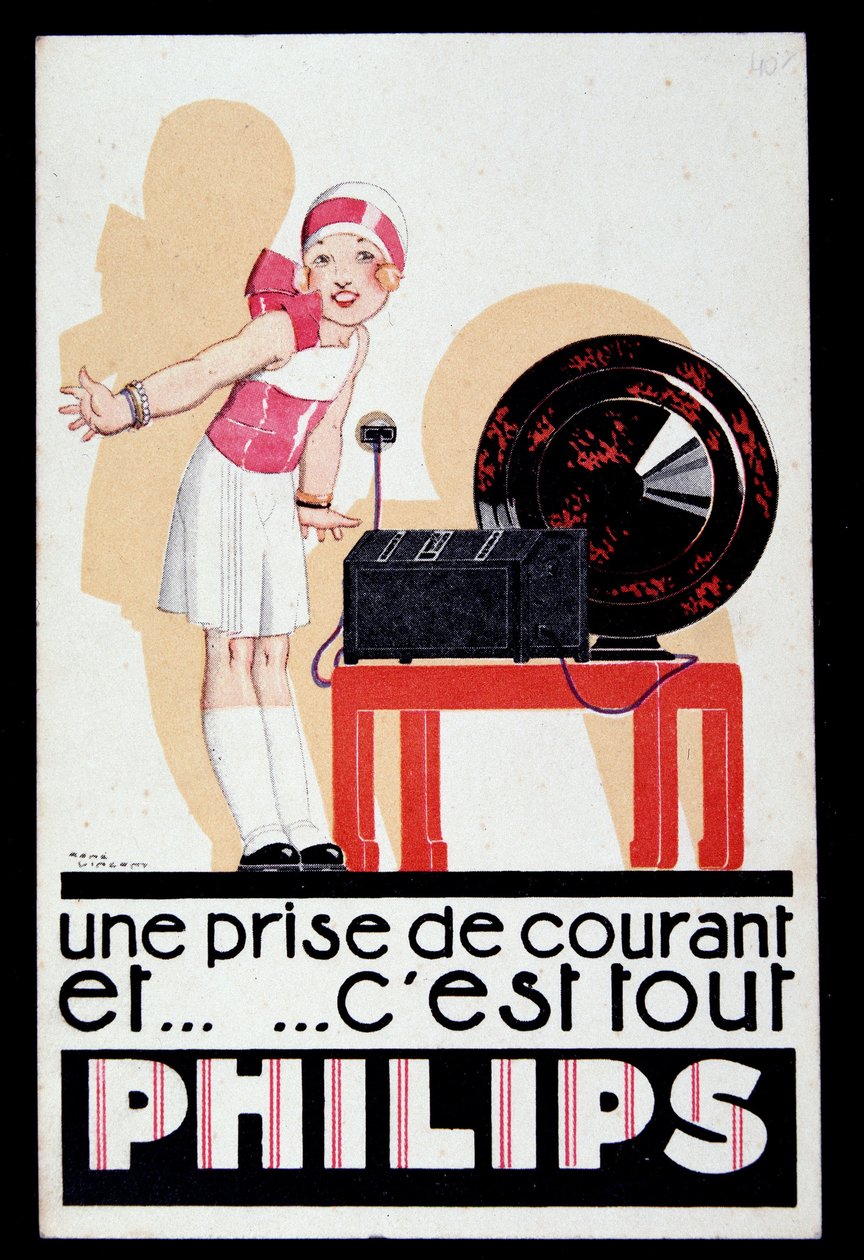 Reklama na rádio Philips, v.1930 od Rene Vincent