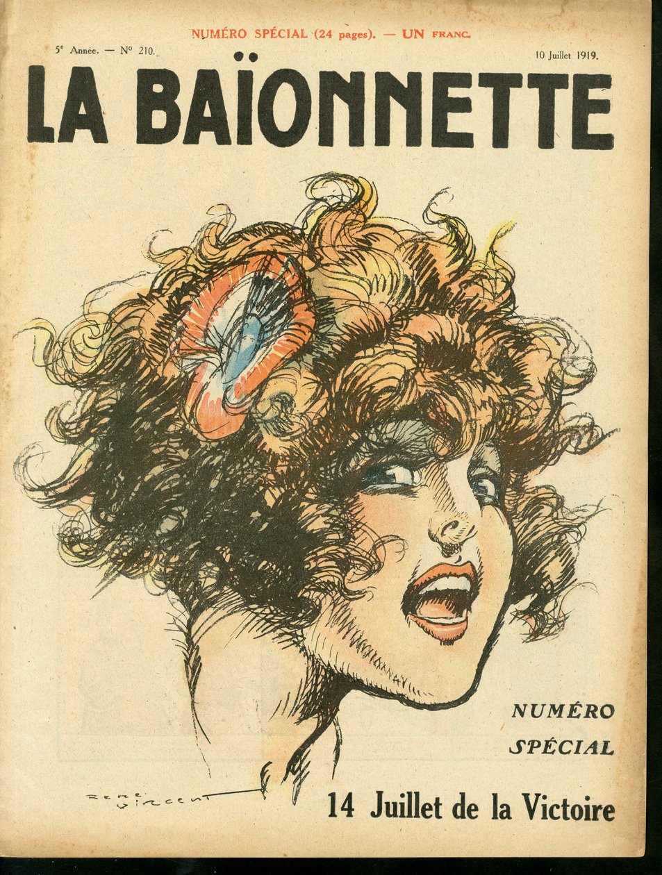 Obálka „La Baionnette“, číslo 210, Satirický v barvách od Rene Vincent