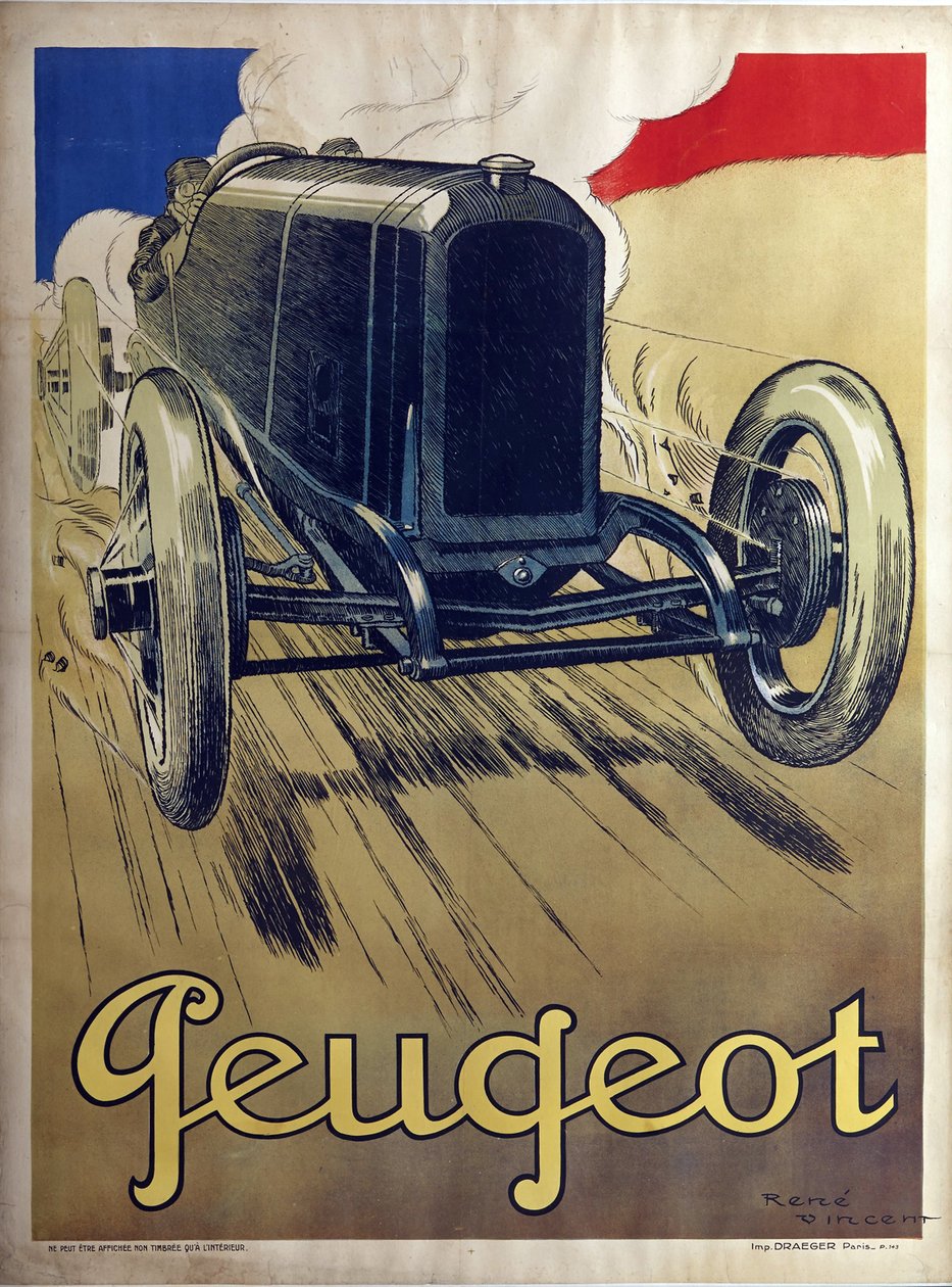 Peugeot - Vincent, René (1879-1936) - 1912 - Barevná litografie - 160x120 - Soukromá sbírka od Rene Vincent