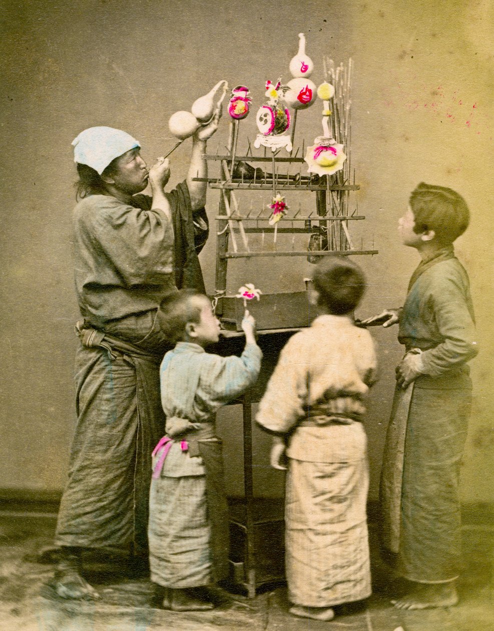 Prodejce balónků. c1875 od Renjo Shimooka