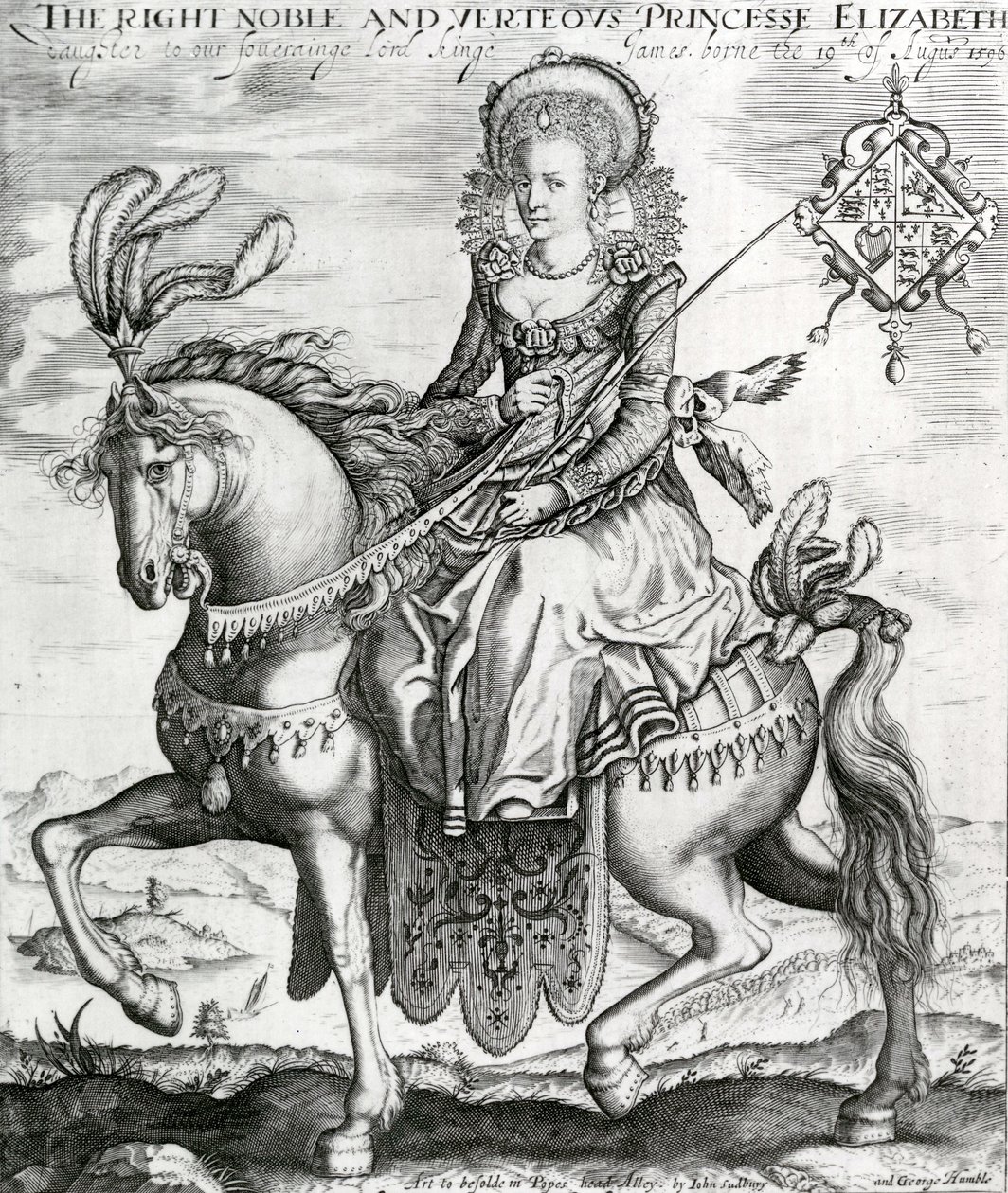 Správná vznešená a verteózní princezna Alžběta, dcera našeho svrchovaného lorda krále Jakuba, 1612-3 od Renold Elstrack