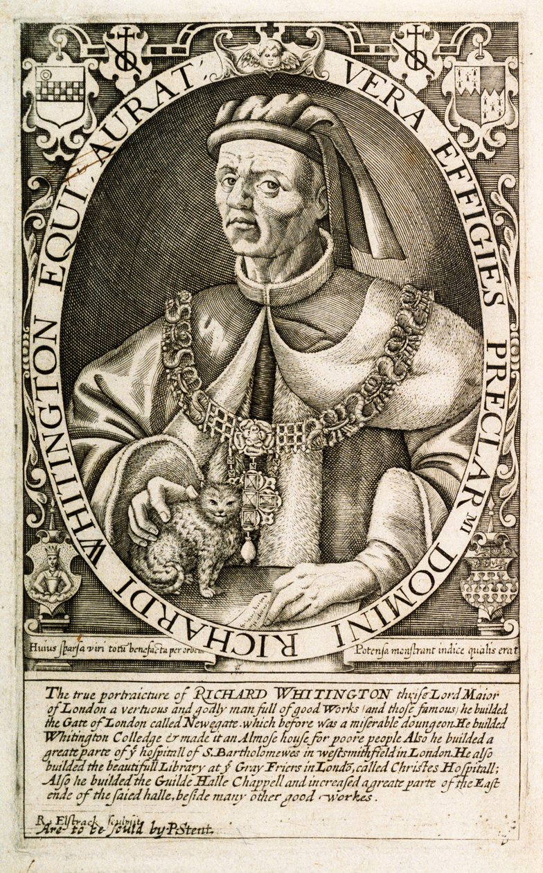 Dick Whittington, starosta Londýna (rytina) od Renold Elstrack