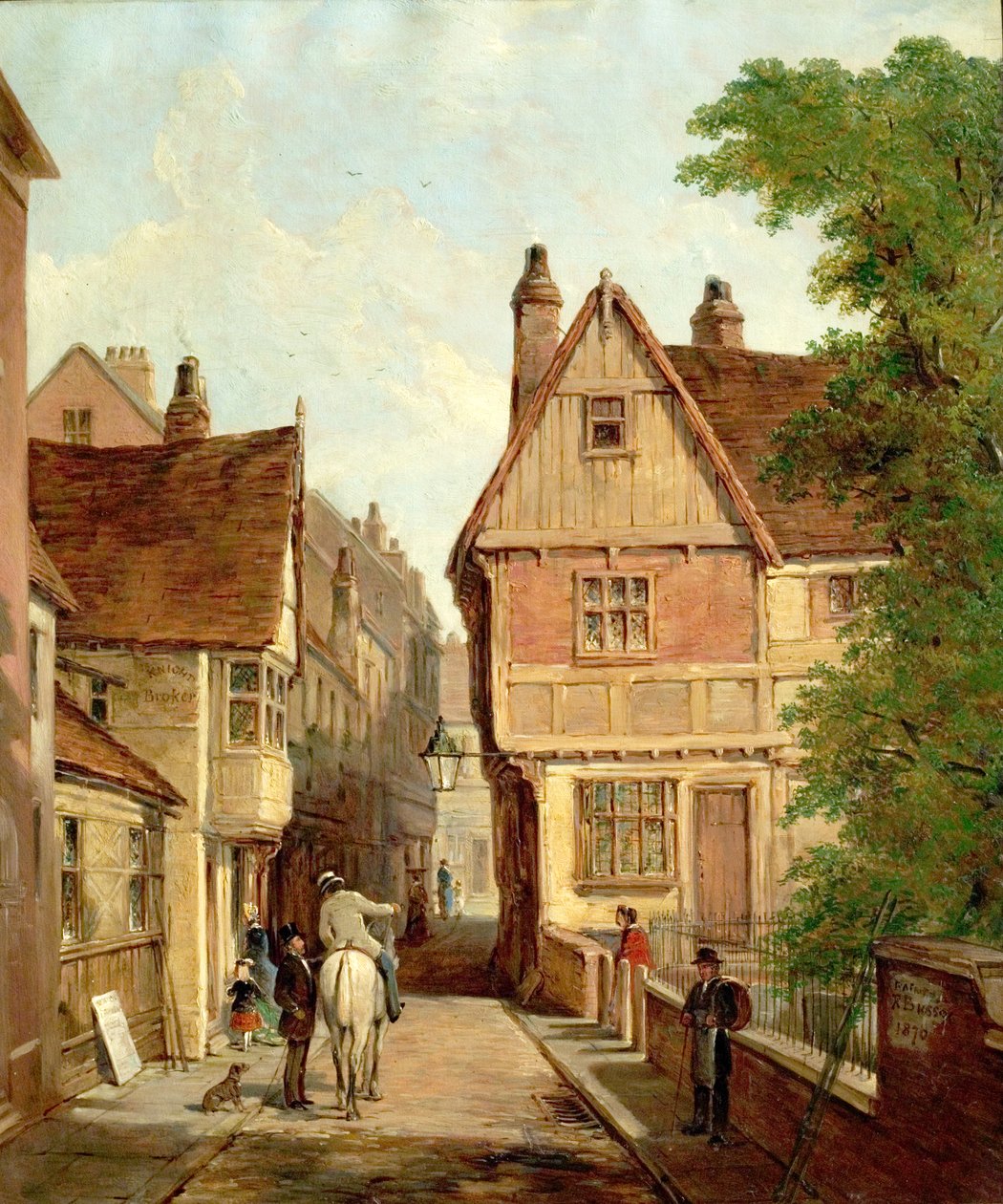 Staré domy, St. Peters Gate, Nottingham, 1842, 1870 od Reuben Bussey