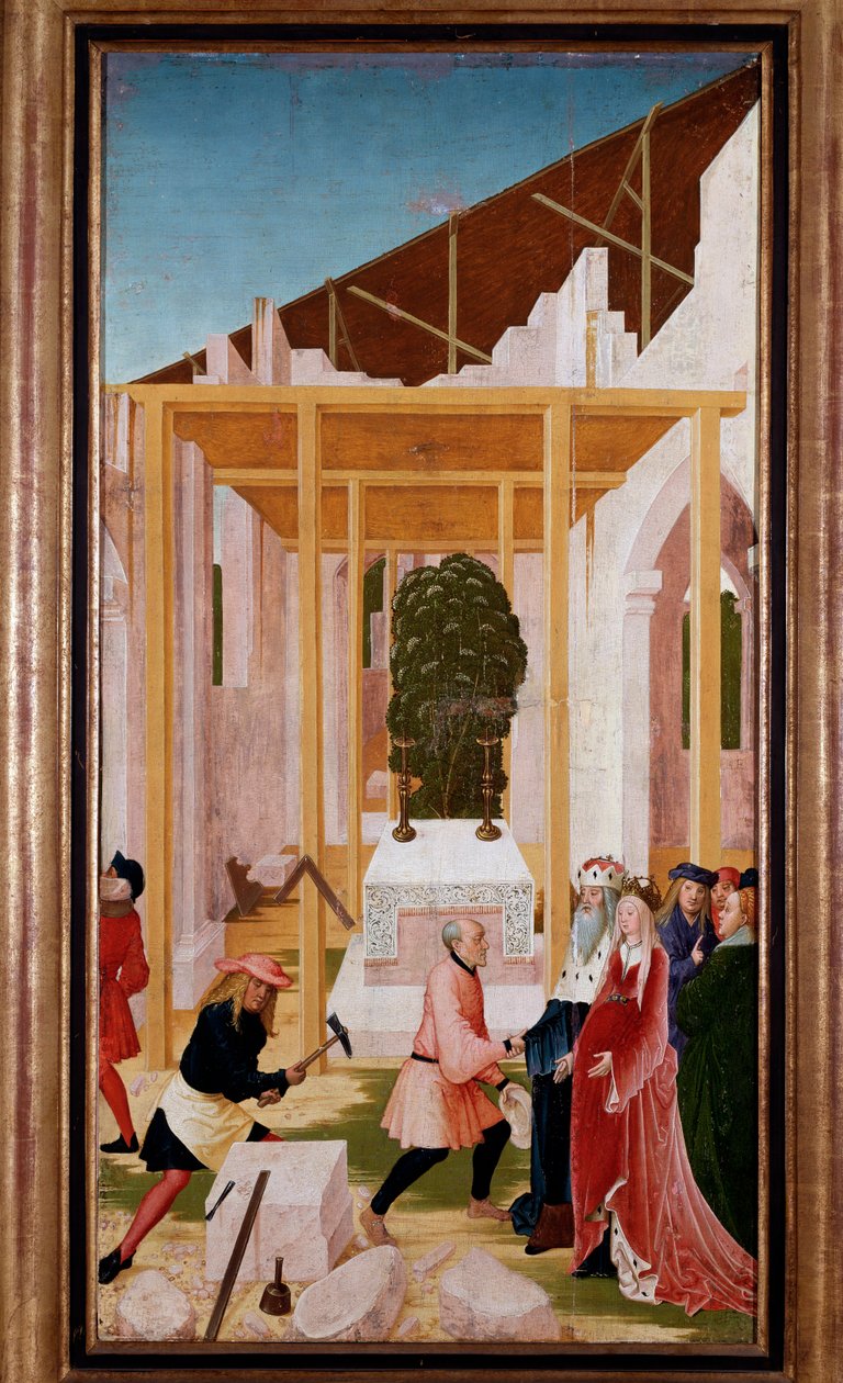 Stavba opatství Klosterneuburg (Rakousko) (malba od Reuland  Frueauf the Elder