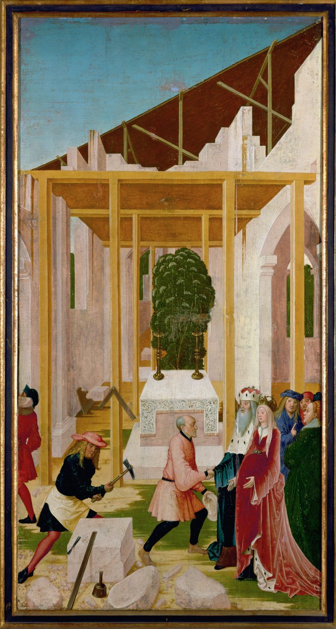 Budova opatství Klosterneuburg, Rakousko (tempera na dřevě) od Reuland the Elder Frueauf