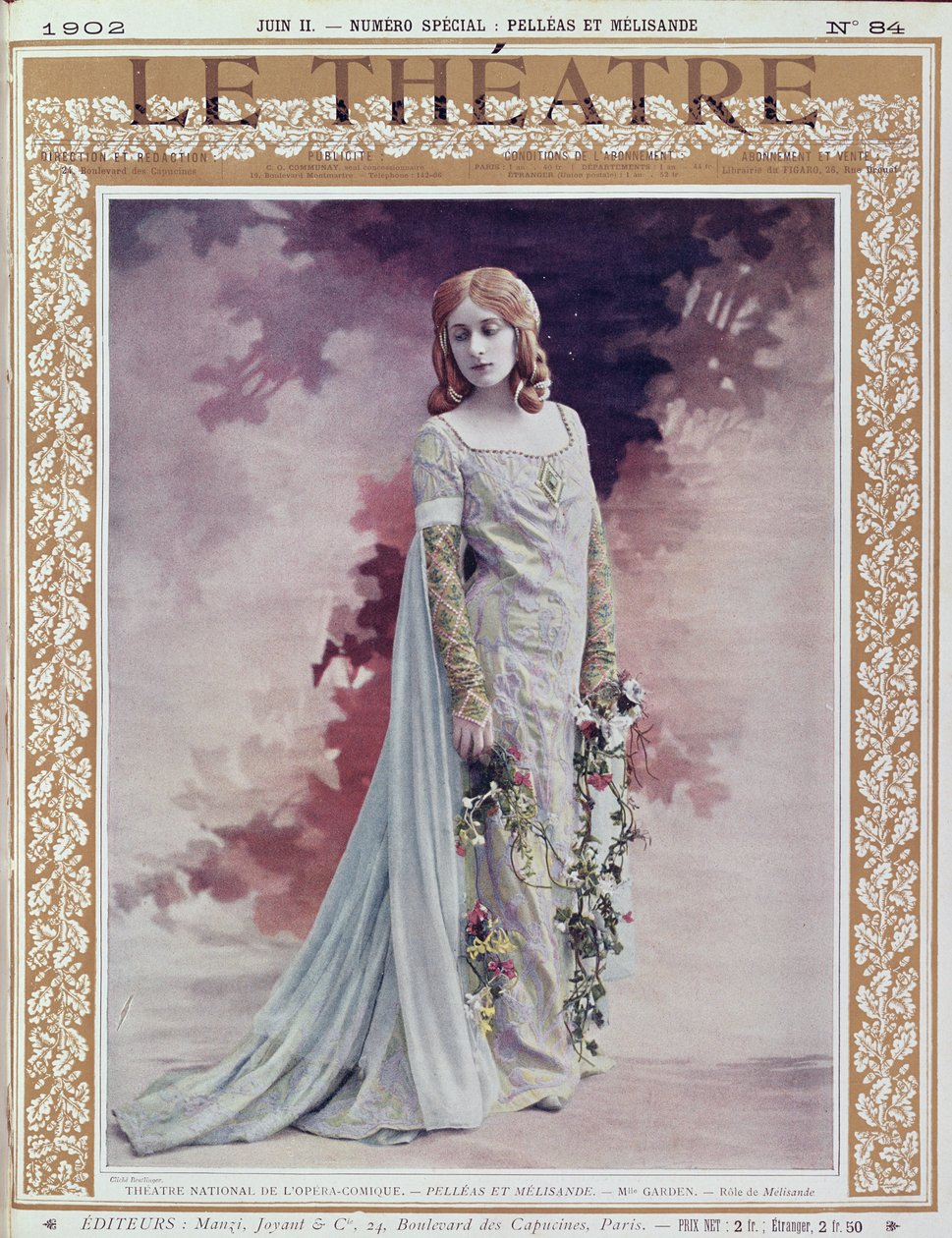 Mary Garden jako Melisande, přední strana časopisu 