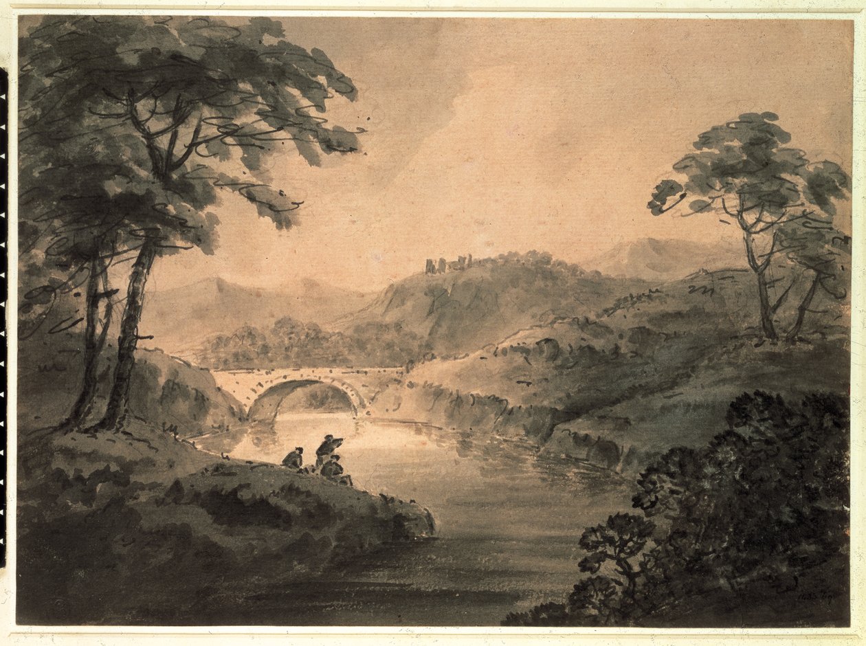 Krajina (pero a inkoust mytí) od Rev. William Gilpin