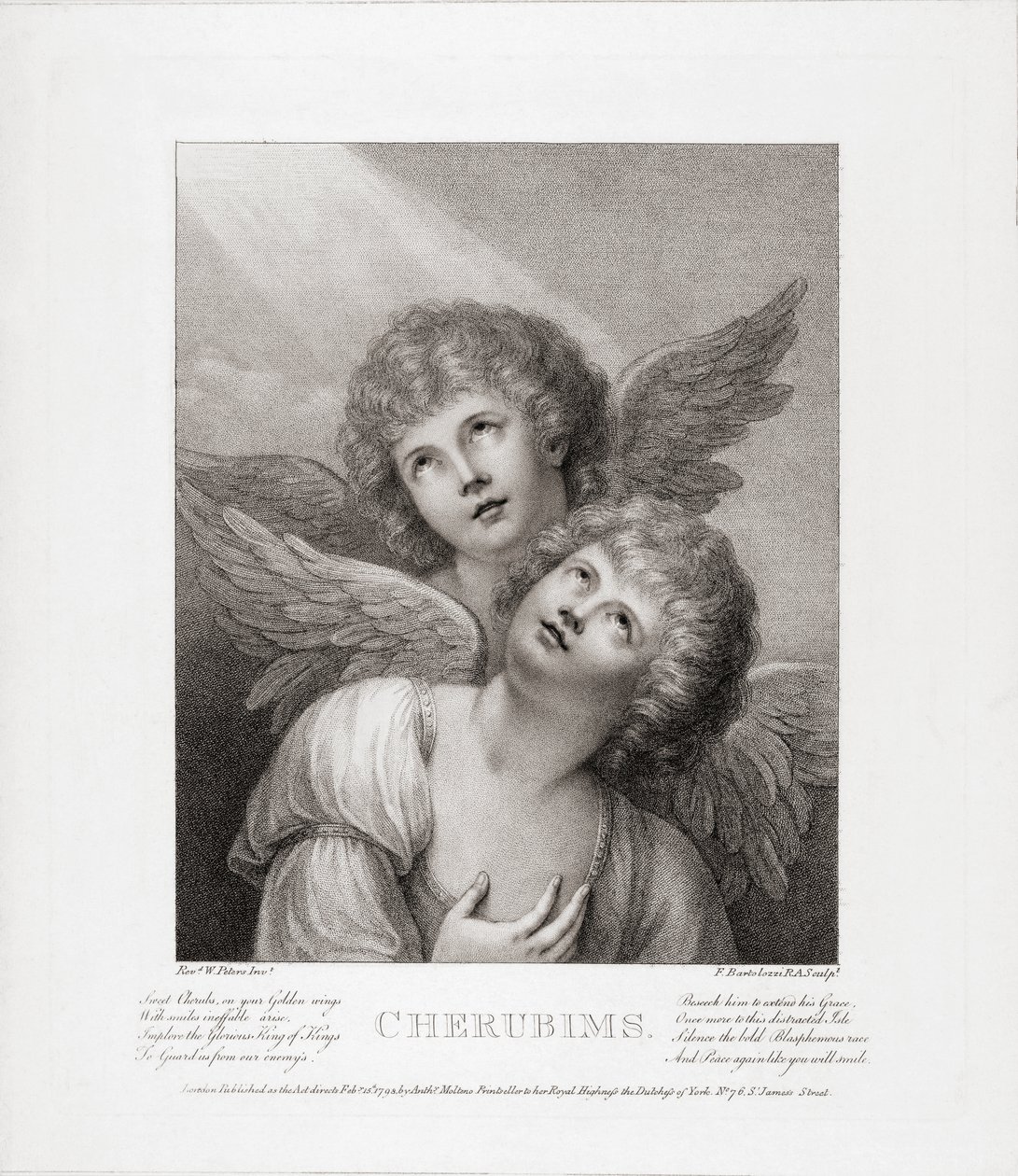 Dva cherubíni. Dva andělé. od Rev. Matthew William (after) Peters