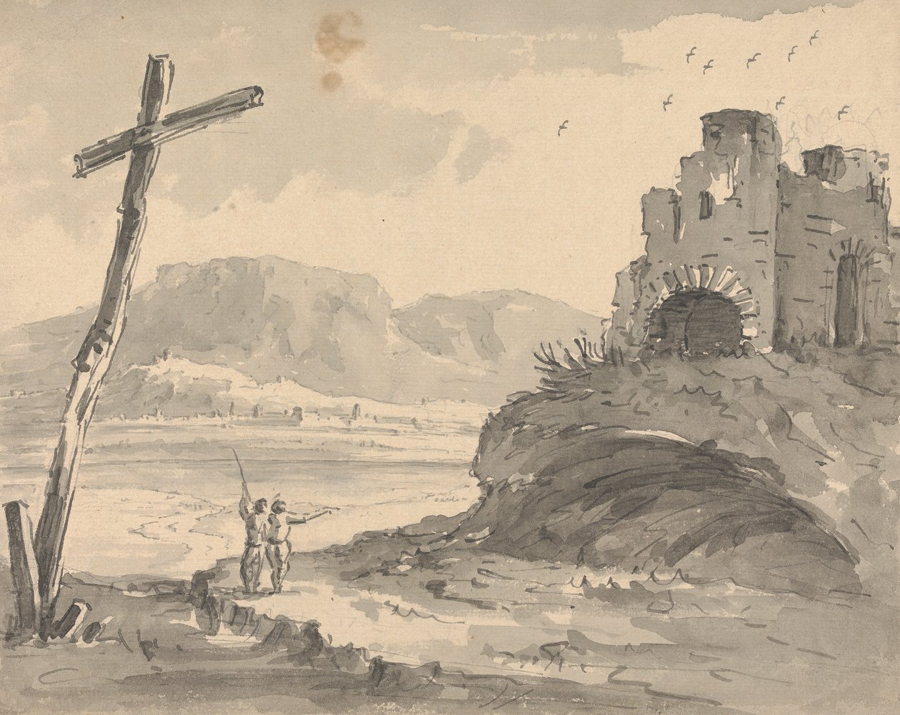 Krajina s velkým křížem od Rev. William Gilpin