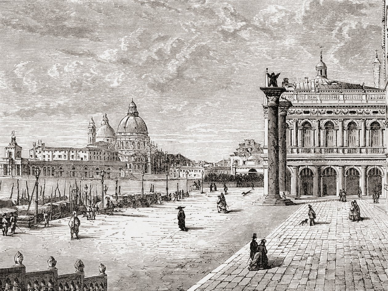 Piazza San Marco neboli náměstí svatého Marka,Benátky, Itálie, konec 19. století. Z knihy Italian Pictures od Rev. Samuela Manninga, vydané kolem roku 1890. od Reverend Samuel Manning