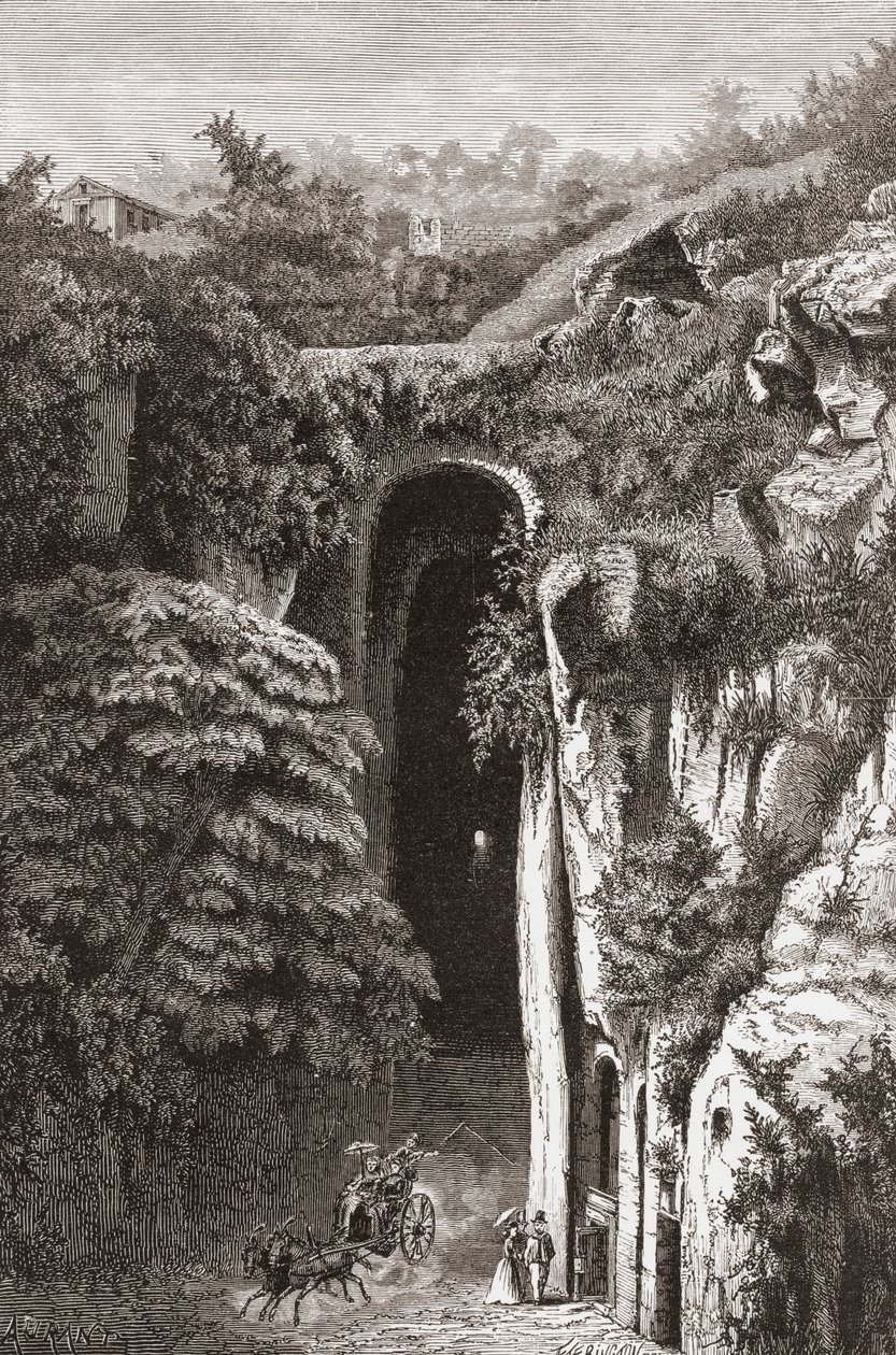 Vergiliův hrob , Neapol, jižní Itálie, konec 19. století. Z knihy Italian Pictures od Rev. Samuela Manninga, vydané kolem roku 1890. od Reverend Samuel Manning