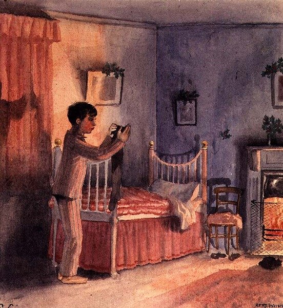 Vánoční punčocha, cca 1921 (akvarel) od Rex Whistler