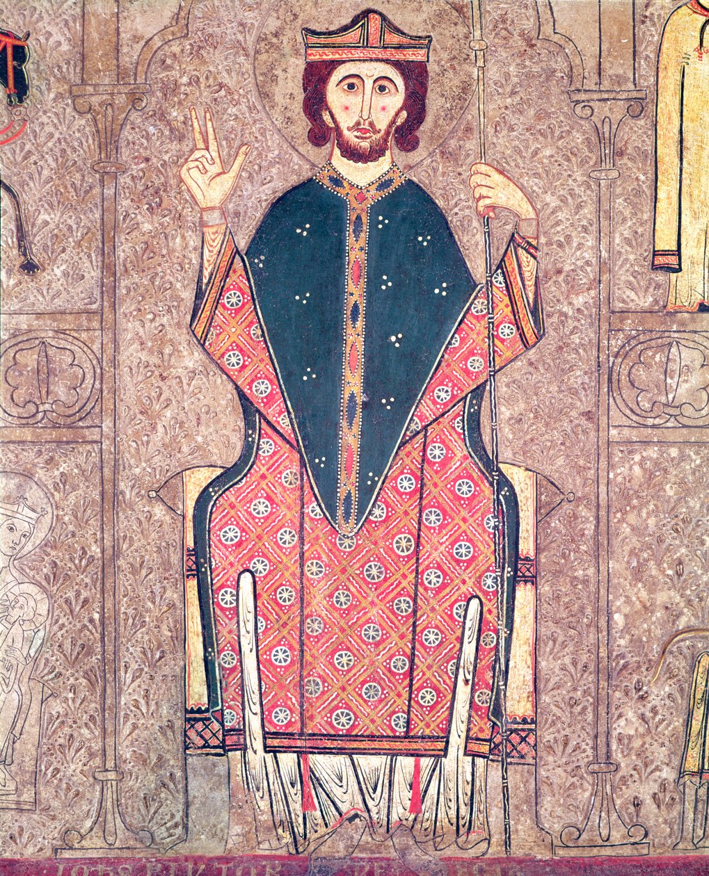 Svatý Martin z Tours, detail z oltářního průčelí z kostela svatého Martina, Chia, 1150-1200 (tempera na panelu) (detail 498163) od Ribagorça Workshop Johannes Pintor
