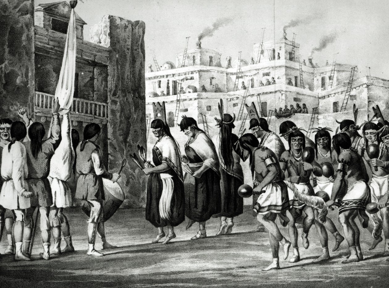 Buffalo Dance v Pueblo de Zuni v Novém Mexiku z 