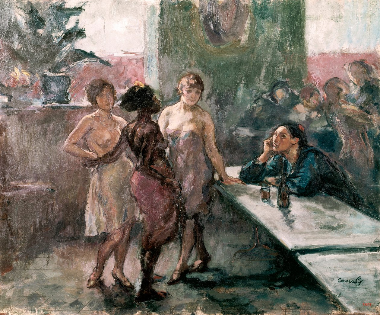 V hostinci. Obraz od Ricarda Canals Y Llambi (1876-1931) od Ricardo Canals y Llambi