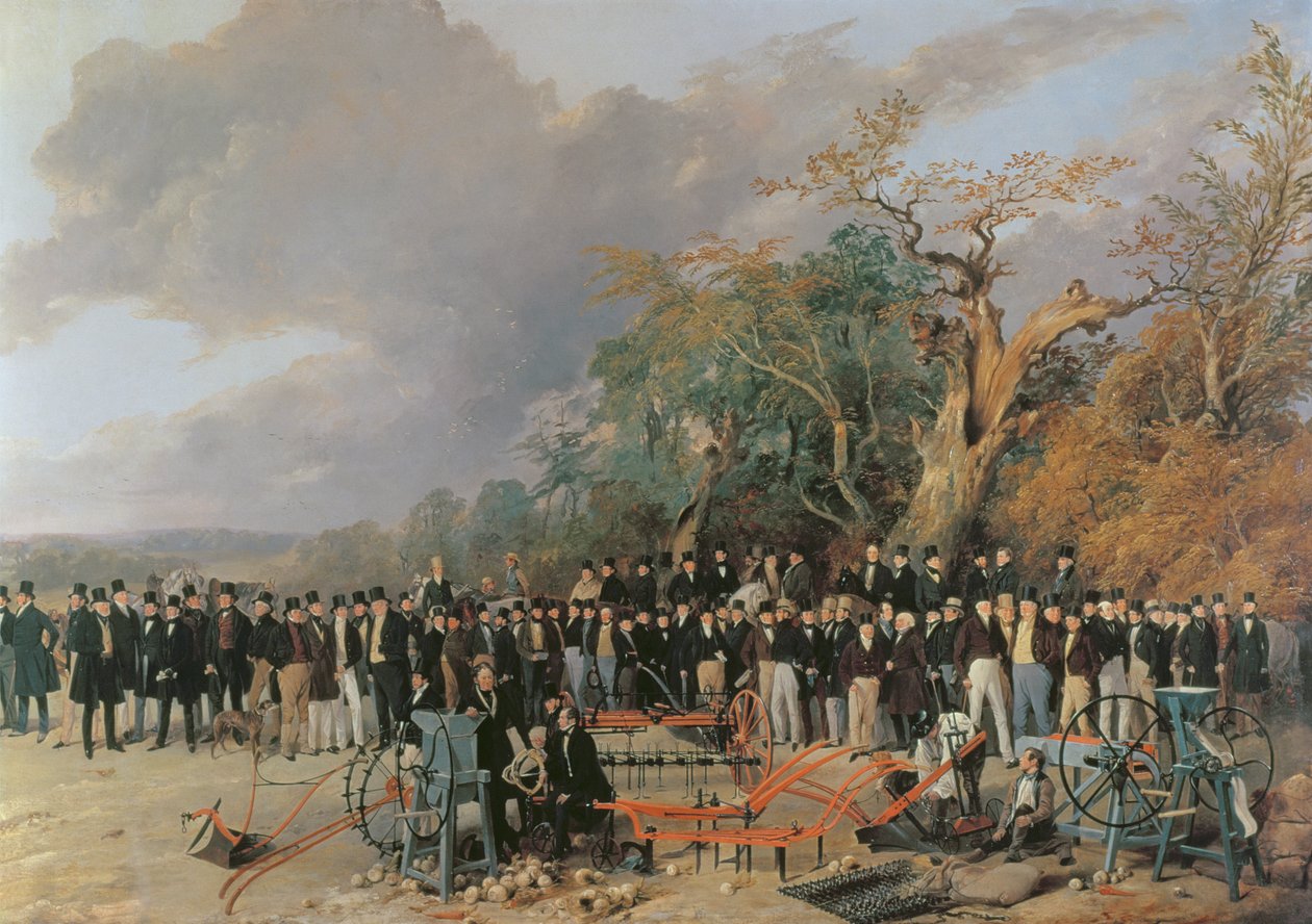 Setkání Anglické královské zemědělské společnosti v Bristolu, detail Machinery and Farmers, 1842 od Richard Ansdell