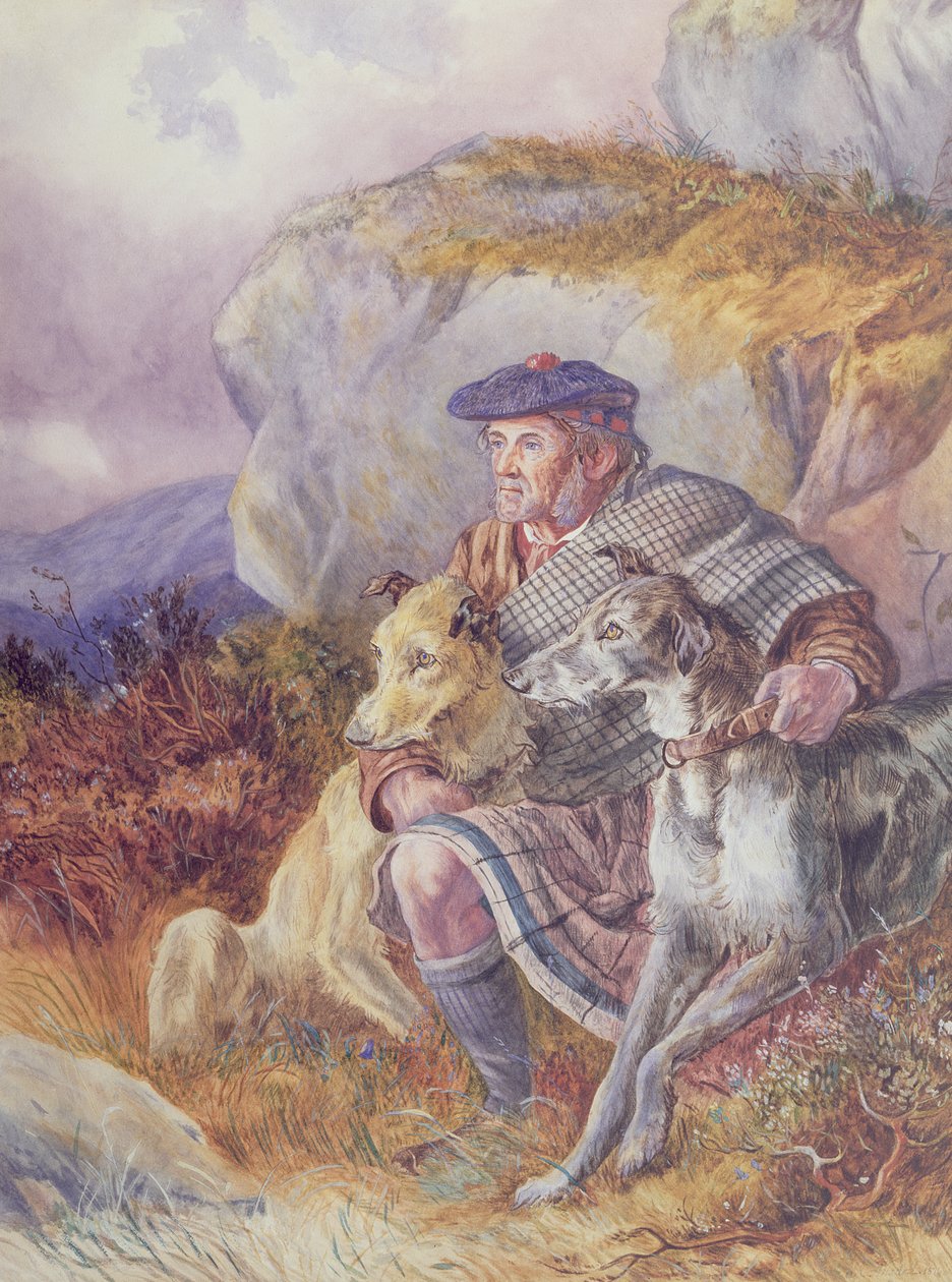 Ghillie a deerhoundi, 1874 od Richard Ansdell