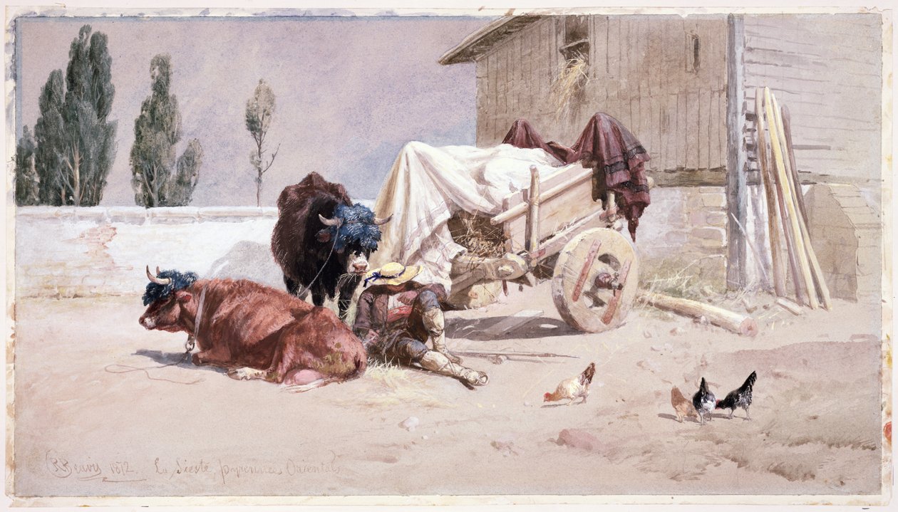 La Siesta: Scéna ve východních Pyrenejích, 1872 od Richard Beavis