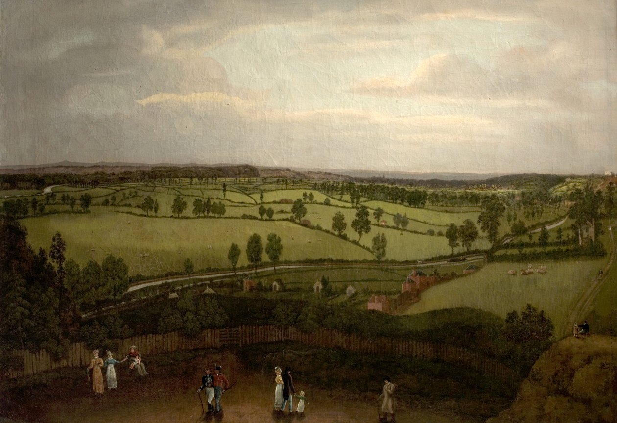 Nottingham Meadows od Rock Cliff, kde Lenton Road přechází do Park Valley od Richard Bonington