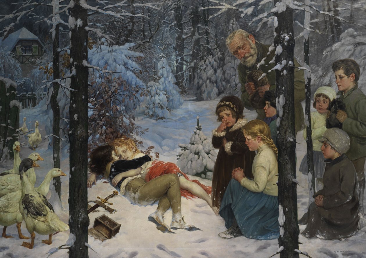 Děti na sněhu od Richard Borrmeister