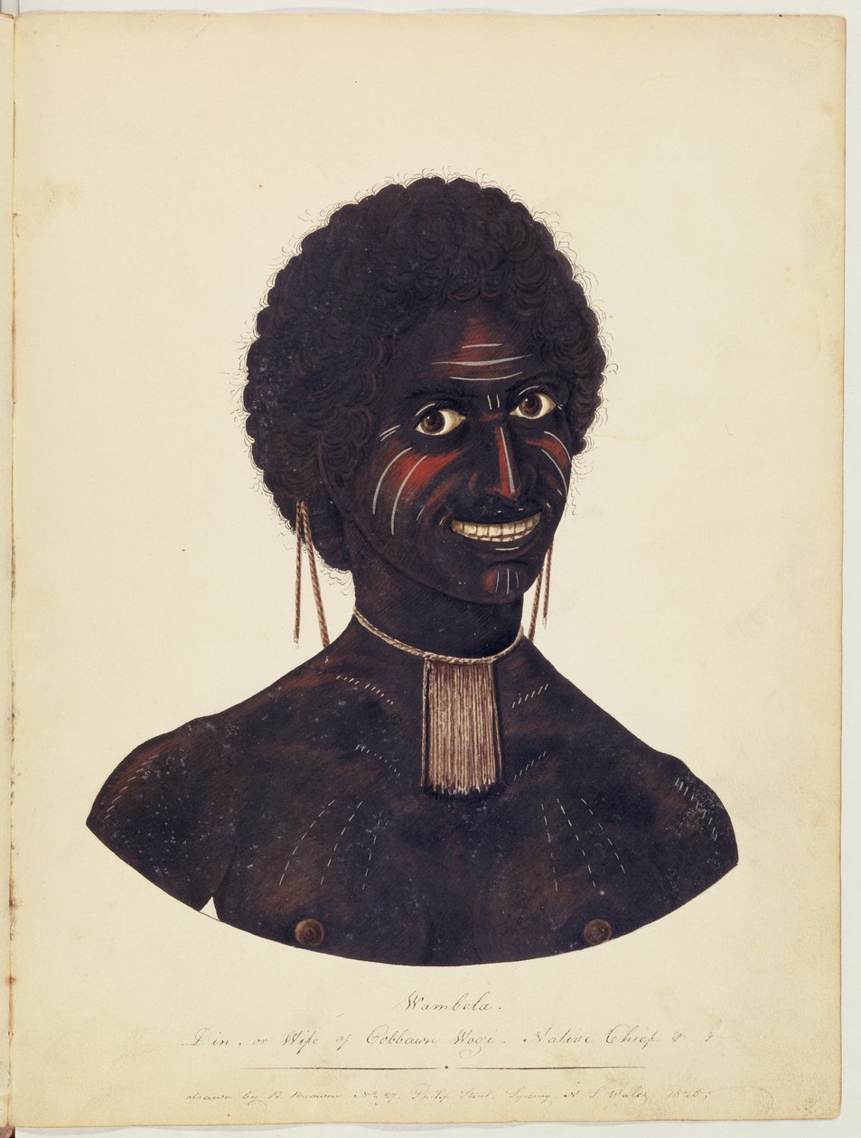 Wambela, manželka Cobbawn Wogi, domorodý náčelník Port Stephen, NSW, 1820 od Richard Browne