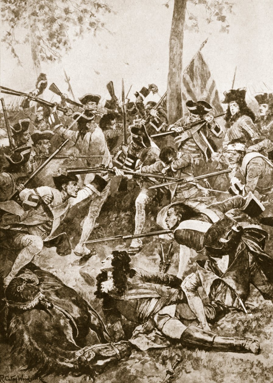 Bitva u Ramillies, 23. května 1706: Útok irského pluku od Richard Caton Woodville junior