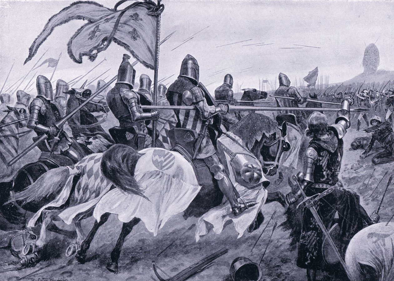 Bitva o Crecy AD1346, 20. léta 20. století od Richard Caton Woodville junior