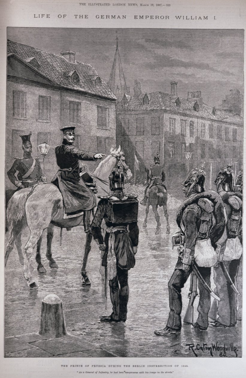 Princ z Pruska během berlínského povstání v roce 1848, z „The Illustrated London News“, 19. března 1887 od Richard Caton Woodville junior
