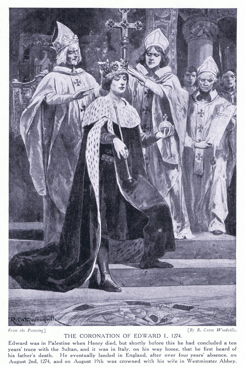 Korunovace Edwarda I. 1274, 20. léta 20. století od Richard Caton Woodville junior