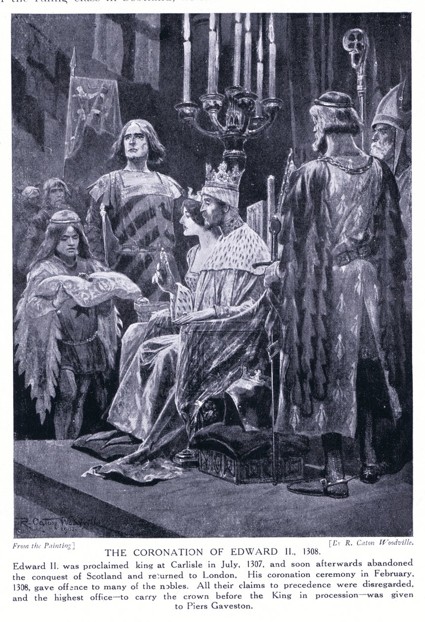Korunovace Edwarda II AD1308, 20. léta 20. století od Richard Caton Woodville junior